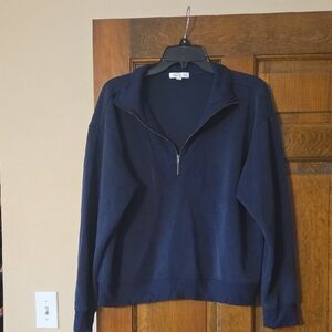 Nine Britton Dark Blue Zip-Up Athletic Top